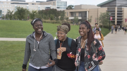 Three happy students