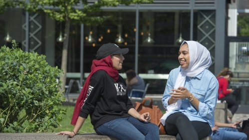 Two students chatting