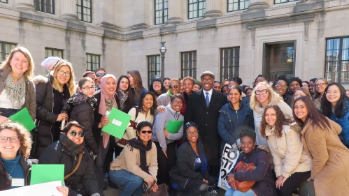 Group of Rutgers students smiling