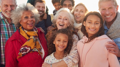 extended multi-generational, multi-racial family