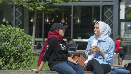 Two students chatting