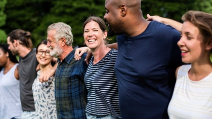 Group standing in a line