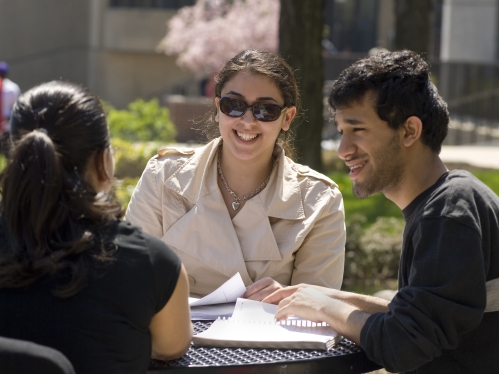 Group of students sitting outdoors