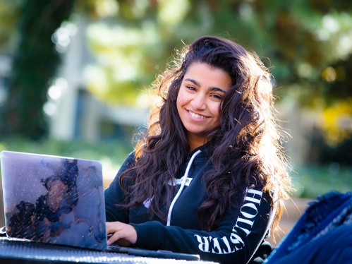 Girl with colorful PC