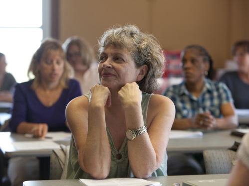 Student in front of class