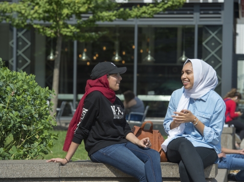 Two students chatting