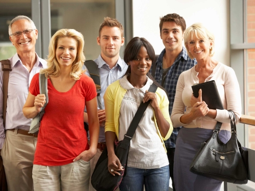 Group of students near window