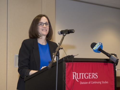 Sarah McMahon at podium