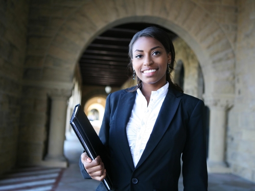 Woman in suit