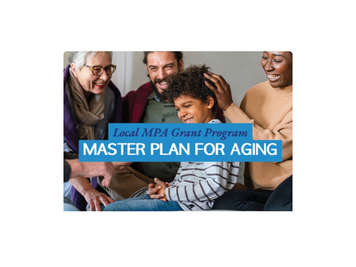 Intergenerational group with LADAP logo over top