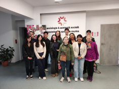 Samuel with fellow students in Romania